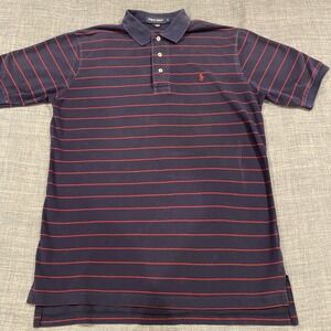Polo Golf Ralph Lauren Mens Striped Polo Shirt Navy Red Size L